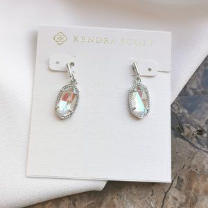 Kendra Scott Lee Silver Earrings In Dichroic glass